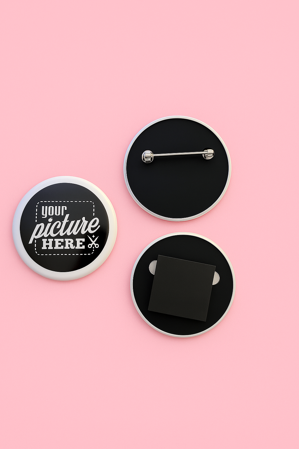2" Round Circle Customized Magnets / Buttons (Set of Nine)