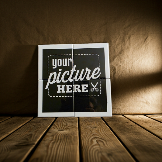 2.5x2.5" Square Customized Photo Puzzle Magnet (Four Piece)