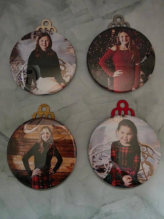 3" Round Circle Custom Photo Christmas Ornament