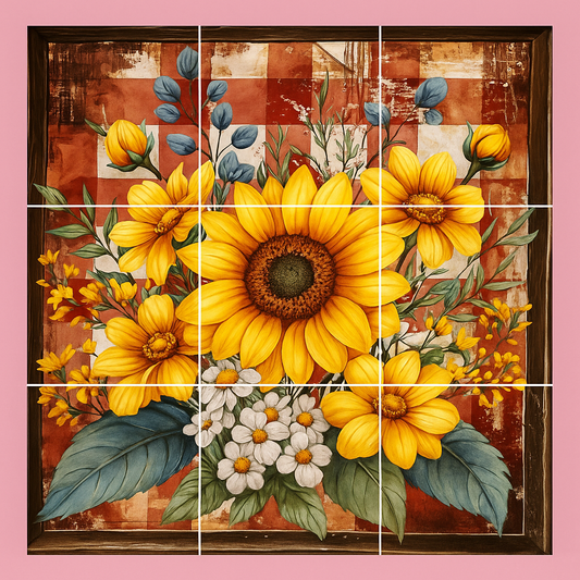 Sunflower Photo Square Puzzle Magnet